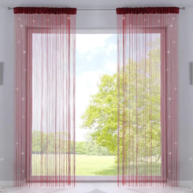 Unyqoos ® Gezellige en Flexibele Draadgordijnen voor Stijlvolle Interieurdecoratie - Set van 2 Rood