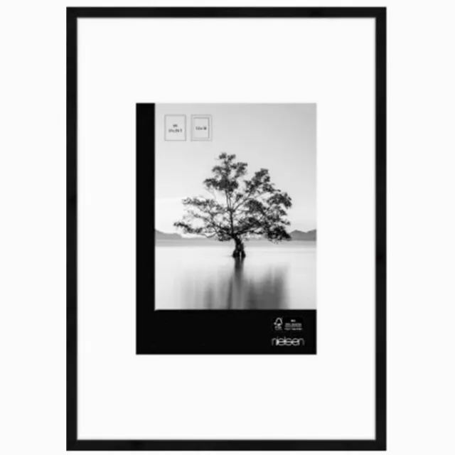 Nielsen Aluminium incl Passe-Partout - Zwart - A4 / 13 x 18 cm