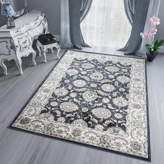 Tapiso Dubai Vloerkleed Antraciet Oriental Oosters Tapijten Maat- 200x300 Beige Antraciet6