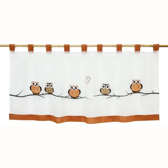 Unyqoos Charmante Transparante Voile Vitrage met Geborduurd Uilenpatroon voor Kleine Ramen boho