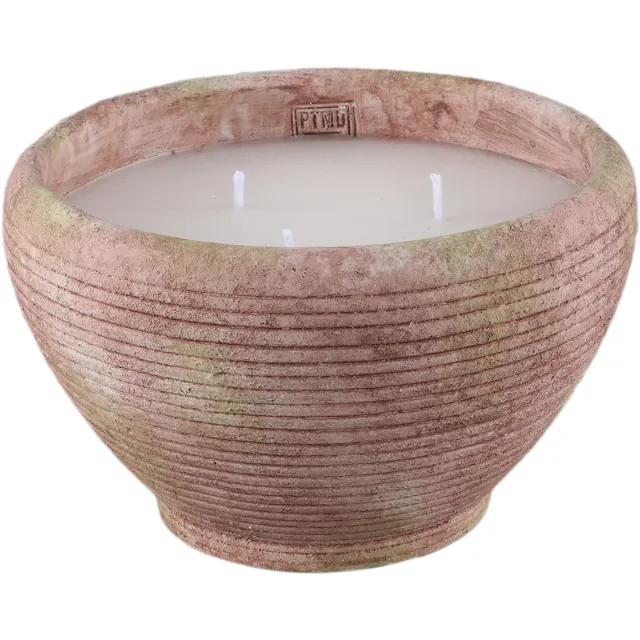 PTMD Pedro Brown Cement Outdoor Candle Striped Bruin