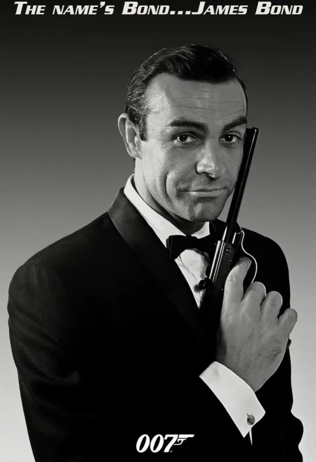 Posterpoint James Bond poster - The Name is Bond - 007 - Sean Connery - 61 x 91.5 cm zwart