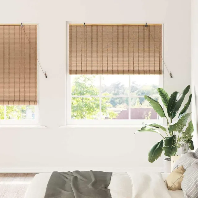 vidaXL Rolgordijn Natuur 140 x 220 cm Bamboe bruin