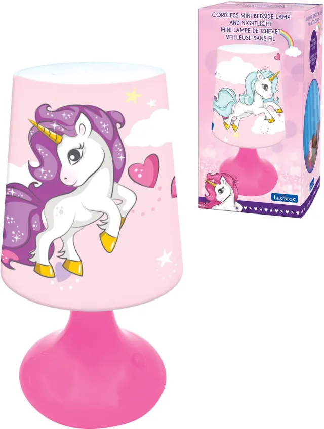 Lexibook Mini lampe de chevet veilleuse sans fil Licorne ROSE