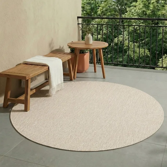 NATURL. Rond buitenkleed - Costa Zand | Zomerse budgettopper! - Ø 100cm Crème
