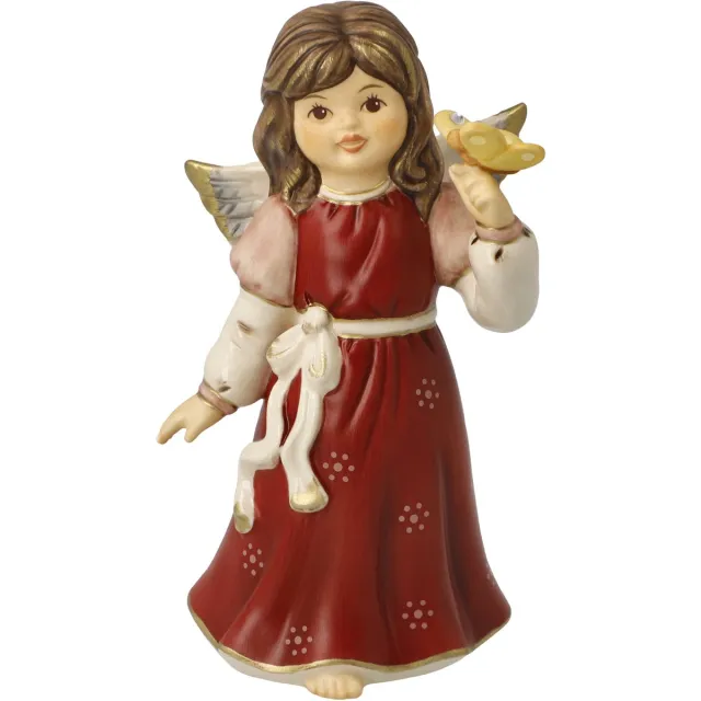 Goebel Kerst | Decoratief beeld Engel Uw reisgenoot rood | Aardewerk - 12cm - 2025