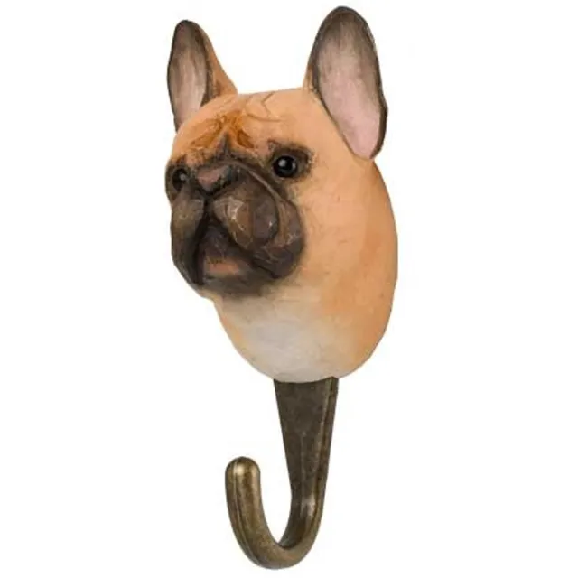 DecoBird Ophanghaak hout Wildlife Garden - Franse buldog Beige