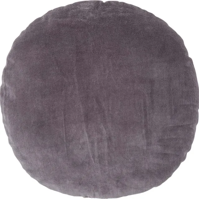 Homescapes fluwelen kussen, 40 cm rond, antraciet