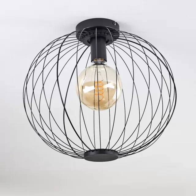 Nino Leuchten GmbH Zwart metalen ronde plafondlamp 40 cm
