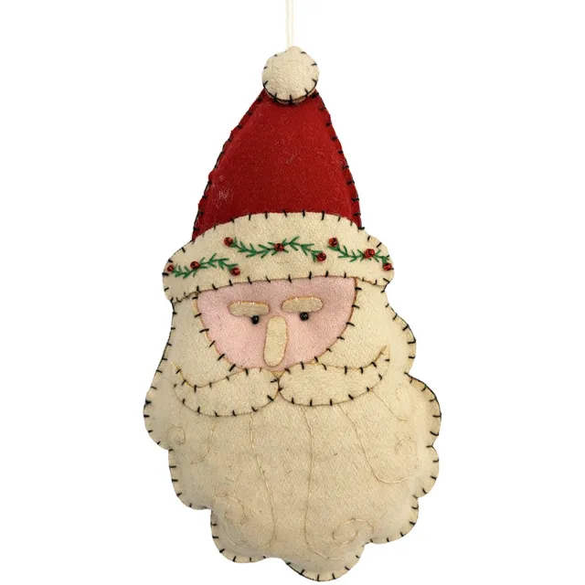 Clayre & Eef Kersthanger Kerstman Wit Vilt