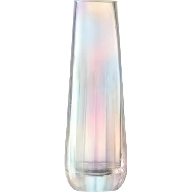 L.S.A. Pearl Vaas - Glas - 20 cm - Parelmoer Transparant
