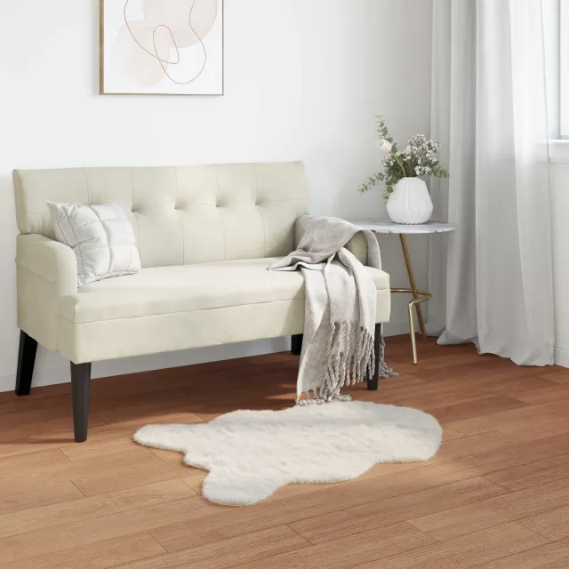 vidaXL Antislip vloerkleed van imitatie konijnenbont OLITE crème, foto 2