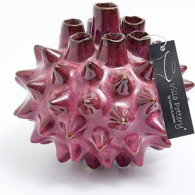 Villa Pottery Pickle vaas Roze 17x17x14,5 blauw