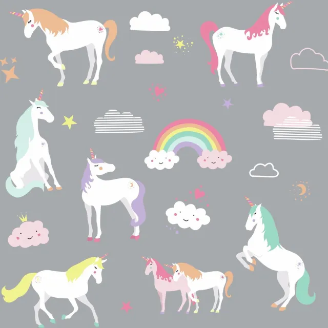 RoomMates Muurstickers Unicorn Meerkleurig