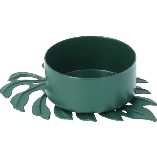 QUVIO Waxinelichthouder - Blad - 8 x 6 x 2 cm - Groen
