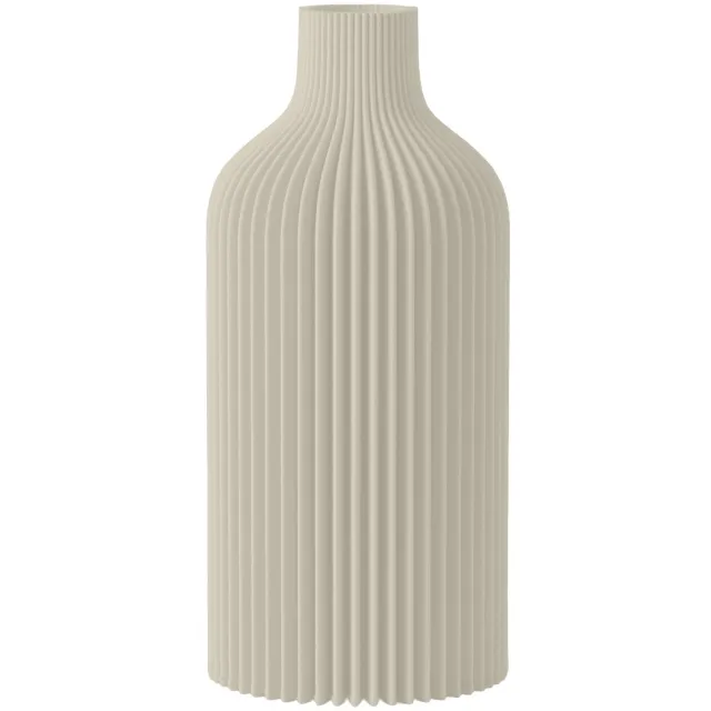 Layvo EVREN Vaas - Crème - D12 x H25 cm - droogbloemen vaas - organische vaas - gerecycled plastic