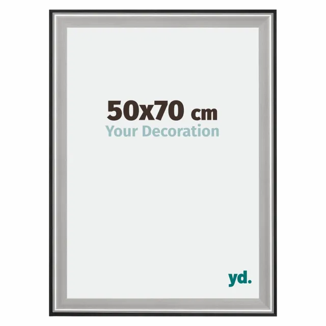 yd. Your Decoration - Fotolijst 50x70 cm - Hout - Zwart Zilver Gepolijst - Birmingham