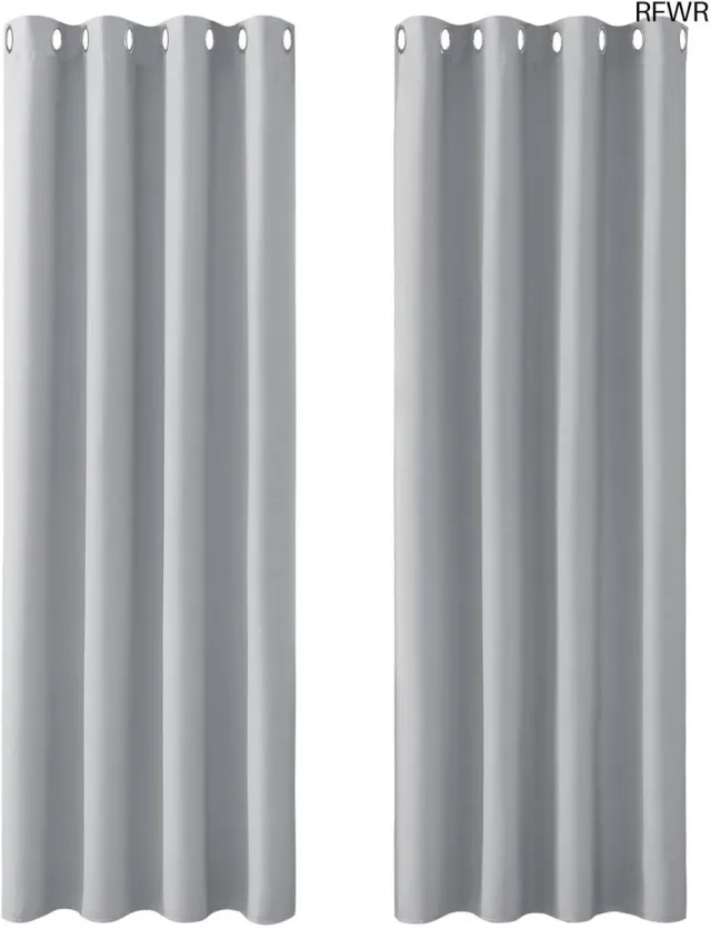 RFWR Verduisterende Gordijnen 117x228 cm - 2 Stuks Zilvergrijs voor Woonkamer en Keuken