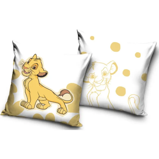 Disney De Leeuwenkoning - Lion king - kussensloop - 40 x 40 cm - exclusief vulling wit geel