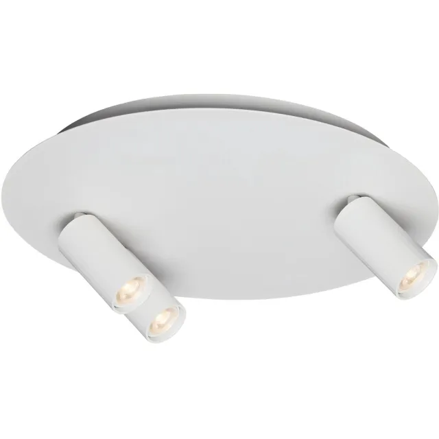 Fantasia Oryx plafondspot, ronde basis Ø350 mm, 3 kantelbare MR11-spots (lamp niet inbegrepen), wit, dimbaar