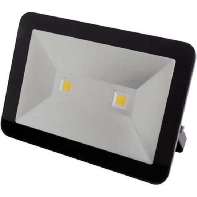 Perel led-schijnwerper, 100 W, 10800 lm, 4000°K, neutraalwit, voor binnen en buiten, verstelbare montagebeugel, aluminium, zwart