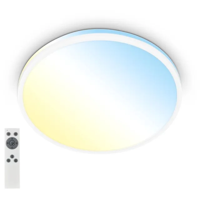 B.K.Licht Briloner Pulup - LED plafondlamp - 3821016 - Dimbaar - Afstandsbediening - Timer - Nachtlamp functie - Kleurtemperatuurregeling CCT - Ø33 x 6 cm - Wit