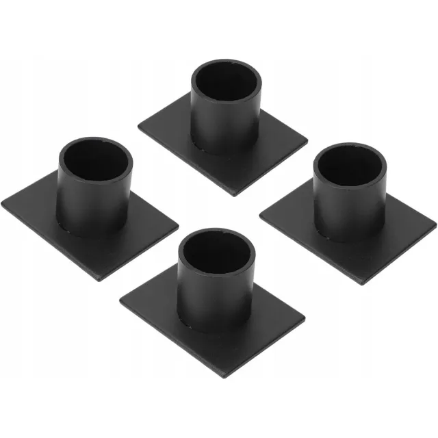 GOSTEX Set van 4 metalen kaarsenstandaards, zwart, 5x4x3 cm, LOFT stijl