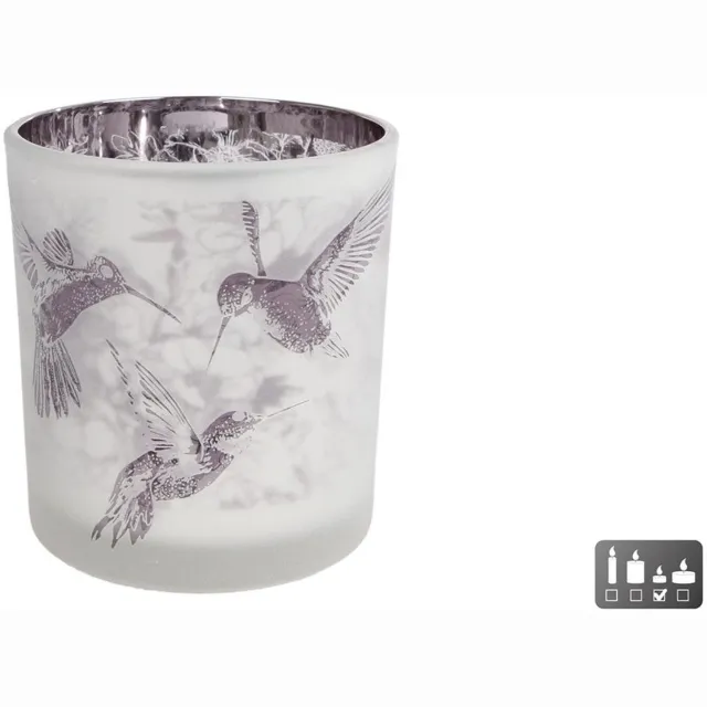 cosydecor Theelichthouder Hummingbird S glas wit