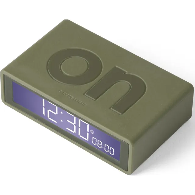 Lexon Flip Classic - Omkeerbare digitale wekker ON OF - khaki