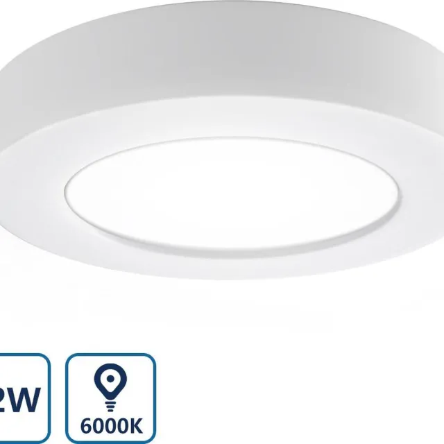 Aigostar LED Plafondlamp - Ceiling lamp - 12W - 6000K - Ø 177 mm Wit