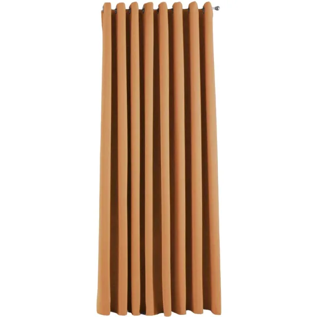 Famanu Ondoorzichtig thermo-gordijn 'Newyork', oranje, verduisteringsgordijn met oogjes, 225 x 295 cm
