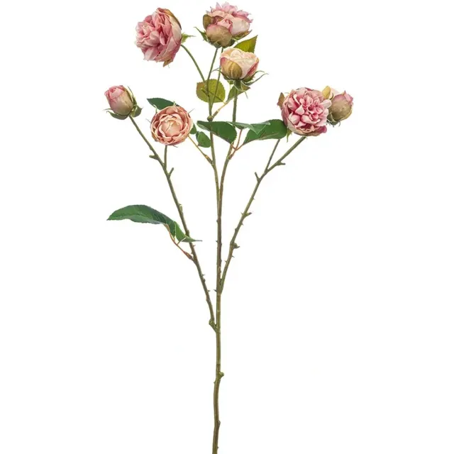 Buitengewoon Boet Kunstbloem Rose Mini Roze - 65 cm