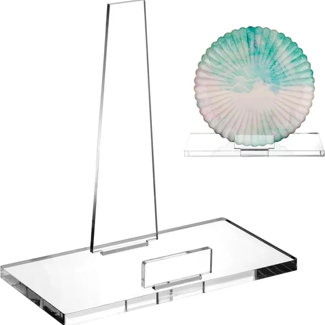 Daity Een 18 cm hoge acryl displaystandaard - transparante acryl schildersezel - vierkante voet - geschikt voor bureaus - thuiskantoren en tentoonstellingspresentaties (transparant).