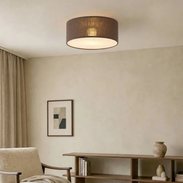 NOUS Living plafondlamp Daniel (Ø32x12cm) Bruin