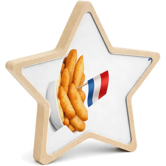Mr Cadeautjes MDF fotolijst ster 14 x 13,5 - design Keukenhumor rond een andere populaire snack, met eenzelfde p | cadeau Wit