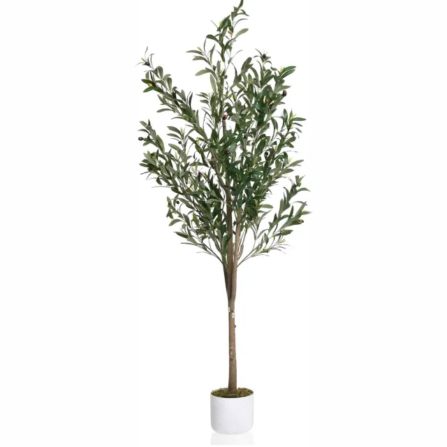 Happiq Kunstmatige Olijfboom 160 cm - Faux Olijfplant - Groen
