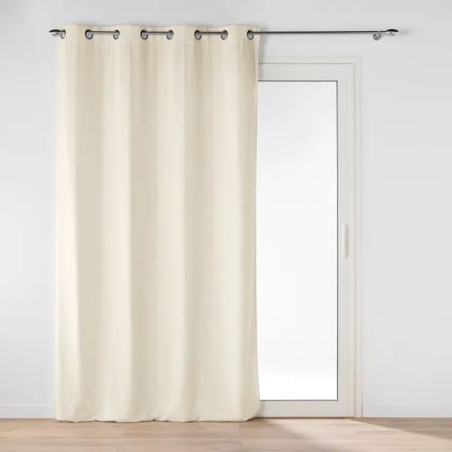 Douceur d intérieur Douceur d'intérieur - Effen gordijn met ringen NOVANA, 135 x 260 cm Beige