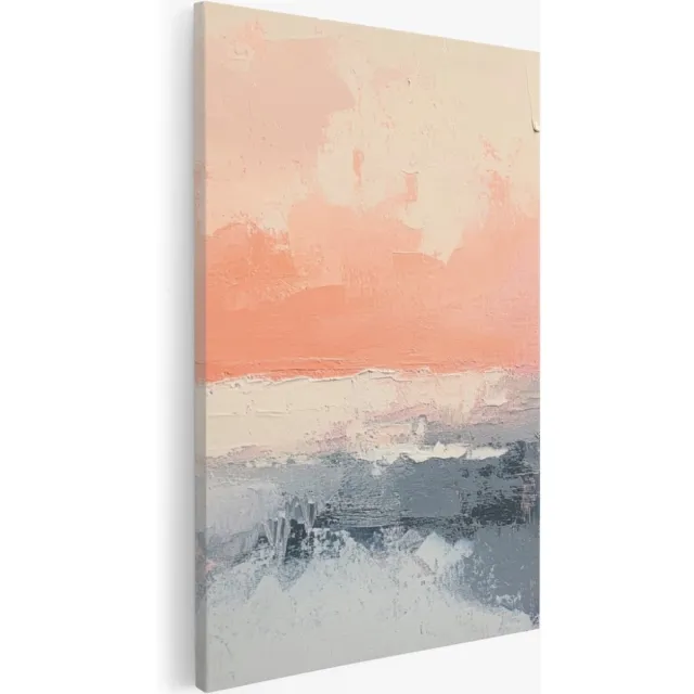 Saammp Canvas Schilderij - Kleurrijk landschap - Minimalistisch - Abstract - 40x50 - Foto op canvas - Wanddecoratie - Muurdecoratie Woonkamer - Kantoor Decoratie Multicolor