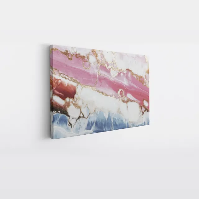 Saammp Canvas Schilderij - Gekleurd marmer - Abstract kunstwerk - 30x20 - Foto op canvas - Wanddecoratie - Muurdecoratie Woonkamer - Slaapkamer decoratie - Canvas Print Multicolor