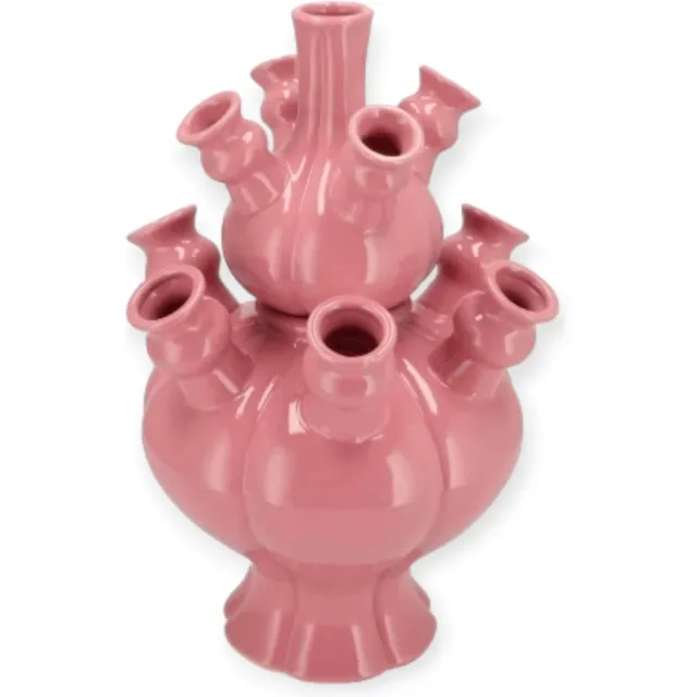 DK design Daan Kromhout - Vaas - Rotterdam - Tulpenvaas - Bloemenvaas - Keramiek - Roze - 25x25x36cm
