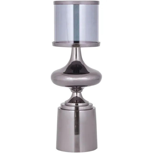 PTMD Windlicht Uvira - Zwart - 15x15x43cm
