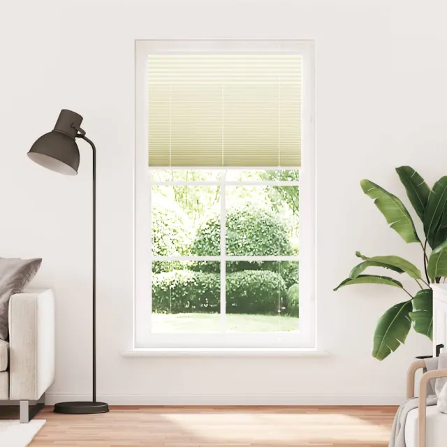 vidaXL Plissé rolgordijn 105x200cm stofbreedte 104,4cm polyester crème