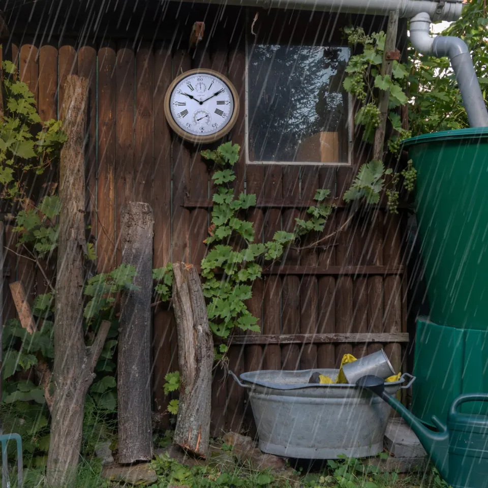 NeXtime Weerstation - Wandklok - 40,5 cm - Metaal - Hyacint bruin, foto 6