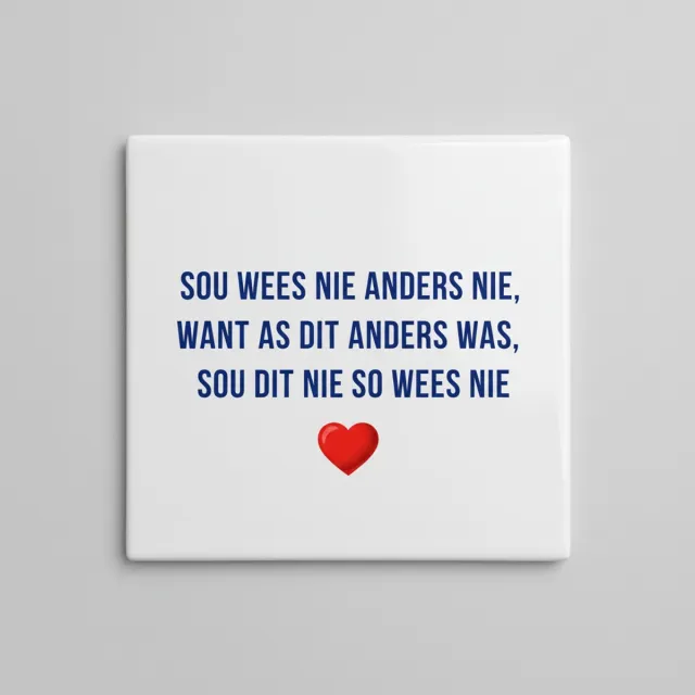 Nevolis Keramische Tegel met Inspirerende Tekst en Hartje – Afrikaanse Quote Wanddecoratie – 15 x 15 cm Multi Color