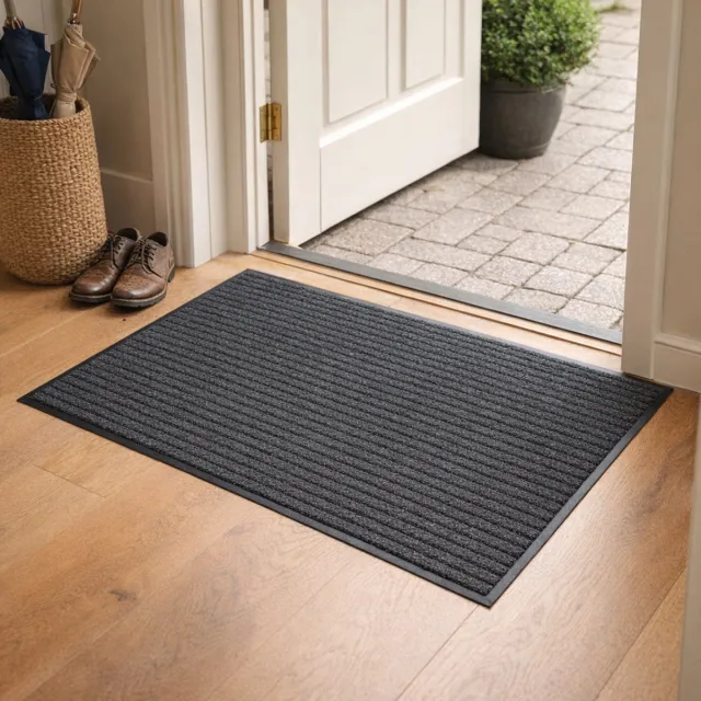 Spieringstore® Deurmat - Schoonloopmat - Ribmat - 150x90 cm - Antraciet - Polypropyleen Naaldvilt - Antislip