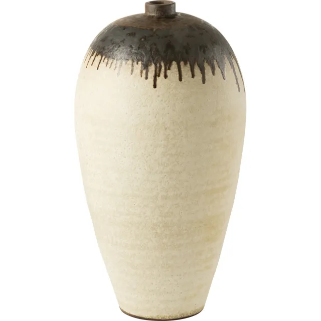 J-Line vaas Lombok - keramiek - beige/bruin - large - 72 cm hoog Multi