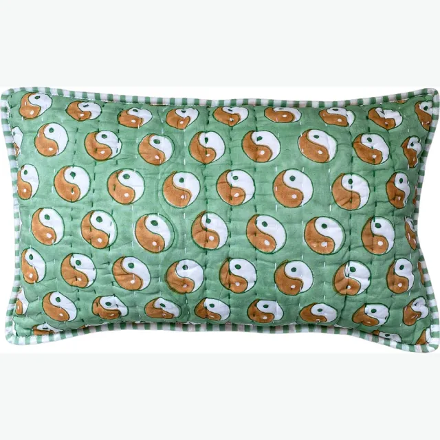 Unknown Stories Kussenhoes Yin Yang Groen - 30 x 50 cm