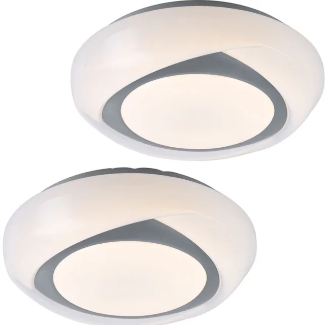 Globo 2x LED-plafondlamp Gang Wit Metaal Acryl mat 1040 lm D 35 cm