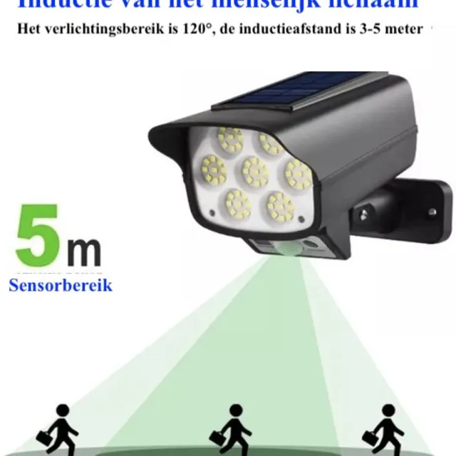 Peakonline Lexorion Solia - LED Solar Schijnwerper - IP65 - Bewegingssensor - Schemersensor - Zwaart - Solar Buitenlamp Bewegingssensor - Solar Wandlamp Buiten - Solar tuinverlichting Zwart Model 1