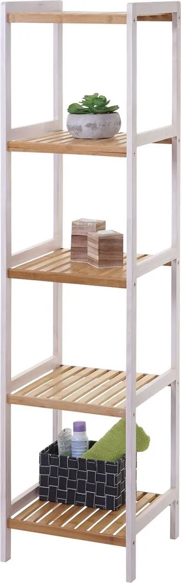 Cosmo Casa Regal - Staandrek Badrek Schoenenrek - Bamboe - 5 Planken bruin